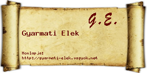 Gyarmati Elek névjegykártya